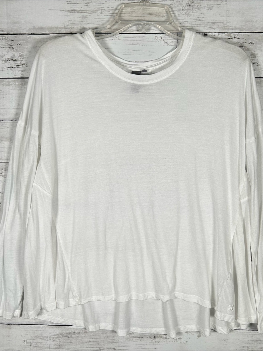 Sweaty Betty Easy Peazy Shirt Top Womens XS White Bamboo Oversized